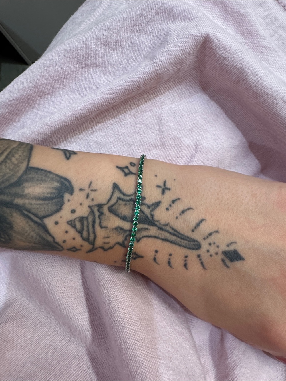 Emerald green adjustable bracelet